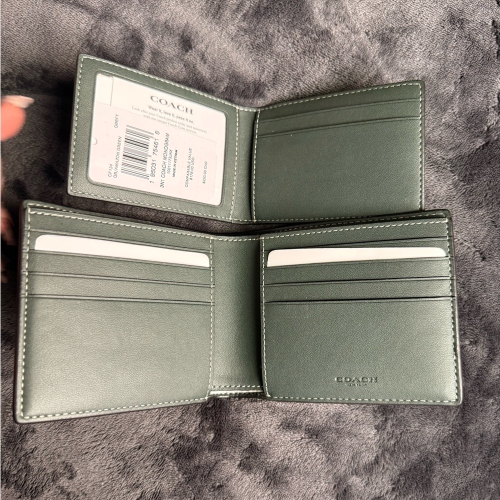 Coach 3-in-1 Two Piece Monogram Print Mens Wallet Card Holder - Picture 2 of 4